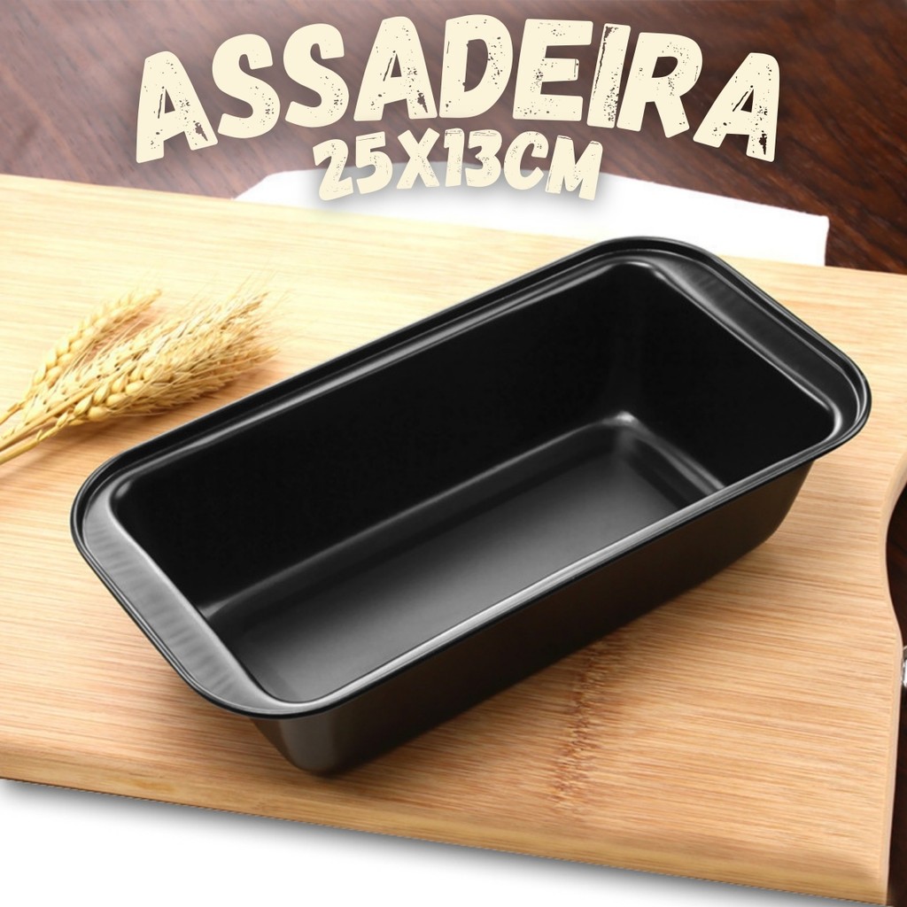 Assadeira de Pão Antiaderente Teflon Aço Carbono Forma Retan