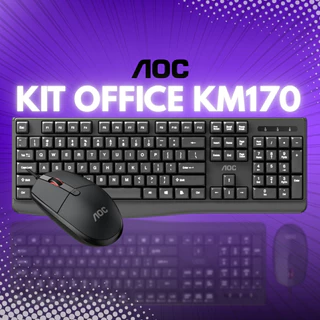 Kit Office Mouse e Teclado Com fio Escritório Notebook Trabalho Português Brasil Abnt2 AOC KM170