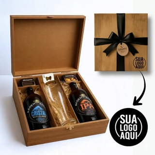 Kit Cesta Cerveja Gourmet Baden 600ml Presente Premium Aniversário Ocasião Especial - GRAVE O NOME OU SUA LOGO!