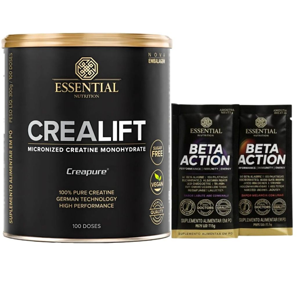 Creatina Essential Nutrition Creapure 300g Pó +2 Sachês | Shopee Brasil