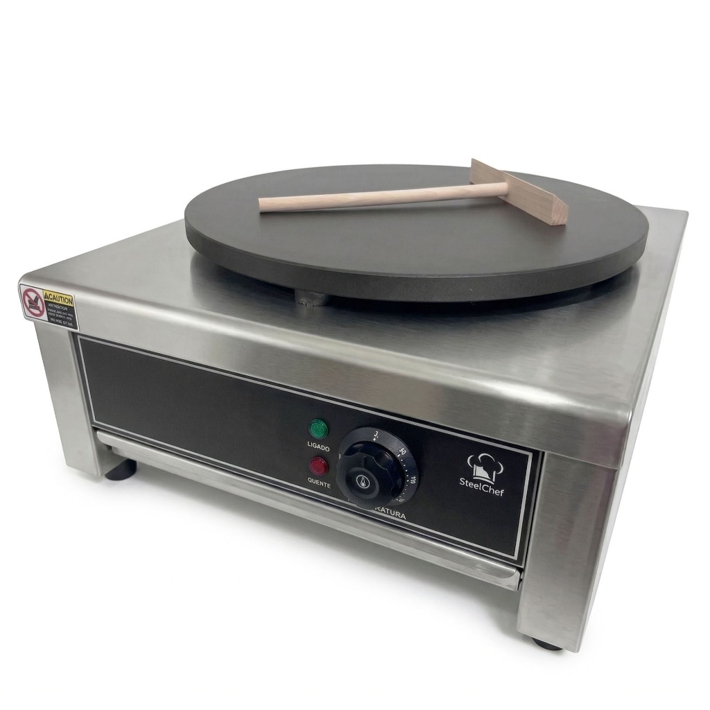 Máquina De Crepe Francês Chapa Elétrica Inox Profissional Bivolt 40cm ...