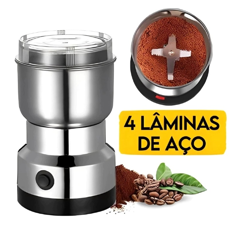Moedor Elétrico de Café Bivolt 110/220V com 4 Lâminas de Aço