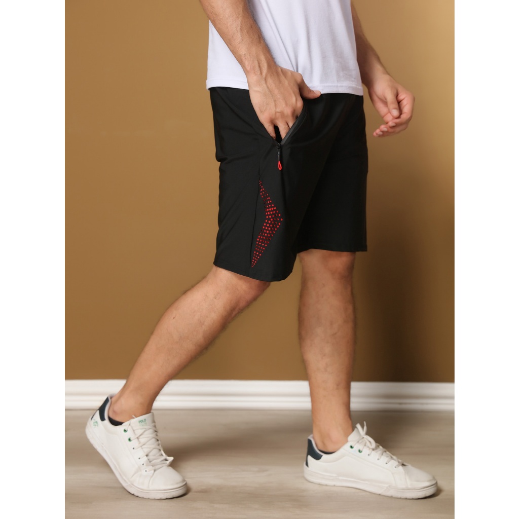Bermuda short importado masculino Seda gelada academia elastano casual Shorts de ioga secagem rápida