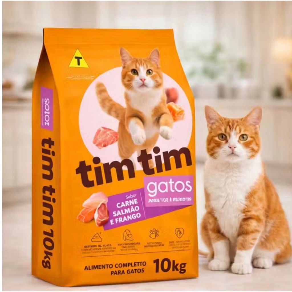 RAÇAO PARA GATOS TIMTIM CAT [BARATA!!!] | Shopee Brasil