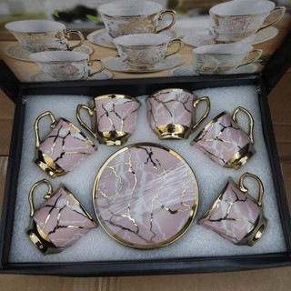 Xícara de café kit com 12 peças de Cerâmica em porcelana — foto 7 — Achou Levou Brasil