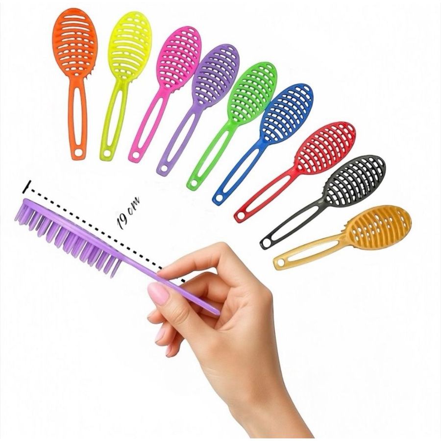 Escova Oval para Cabelo Atacado Revenda Kit 24 30 40 50 72 Unidades Desembaraça Liso e Cacheado
