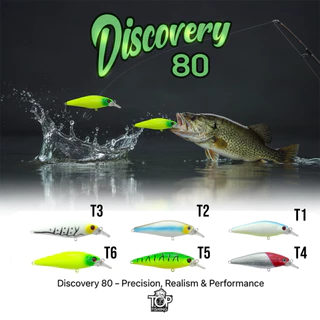 Kit Iscas Artificias Importadas Discovery Meia Água 8 cm + Anzol Top Pike Hook C/Farpa Cartela