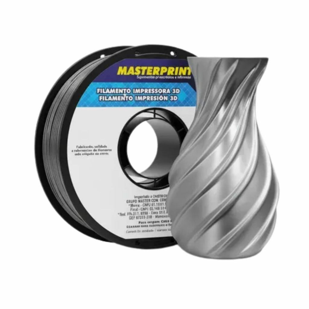 Filamento 3D - PLA Cinza Metalico 1KG (1.75MM) MASTERPRINT | Shopee Brasil