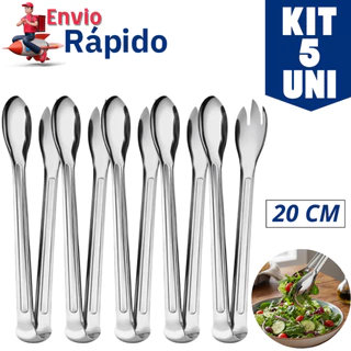 Pegador De Salada Inox 20cm 5/4/3/2 ou 1 Unidades Premium Multiuso Cozinha Restaurante Buffet Resistente