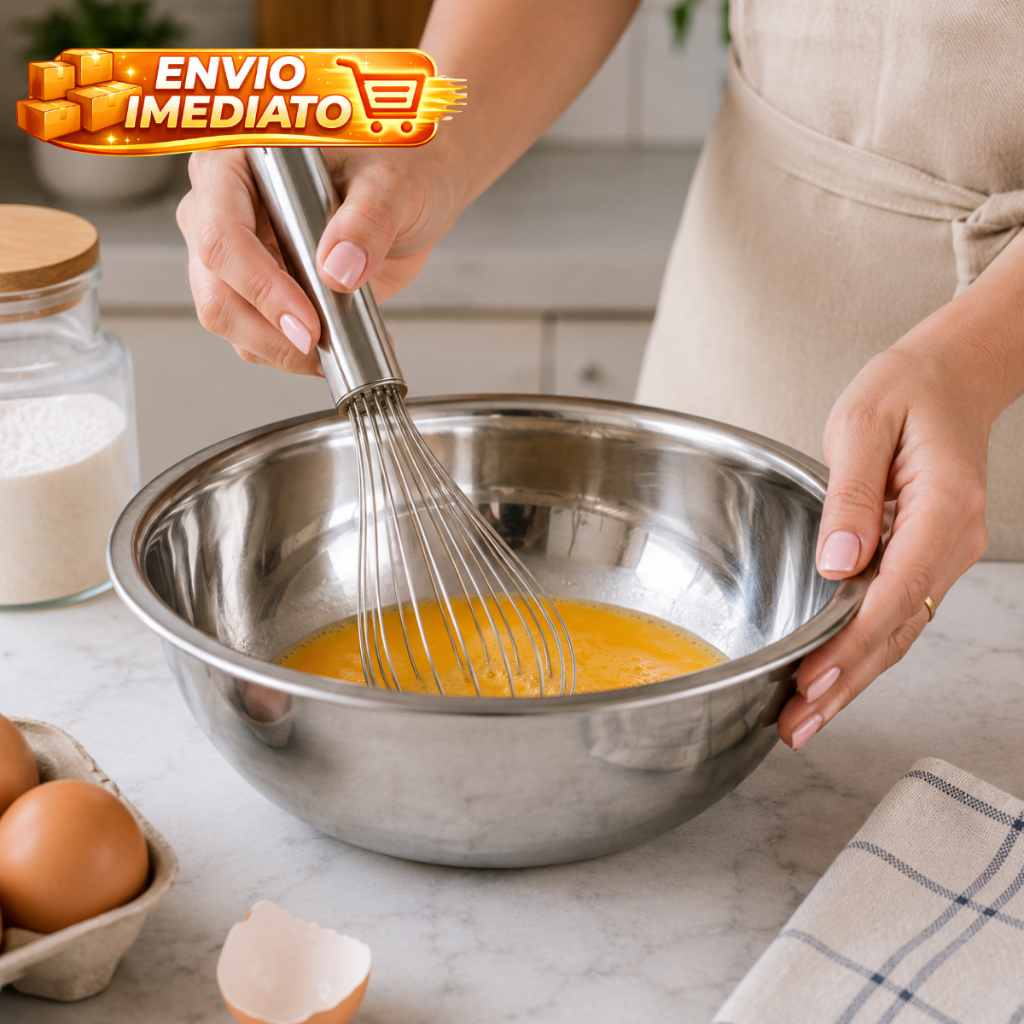 Kit Bowl Bacia Tigela De Aço Inox 38cm Saladeira E Massa + B