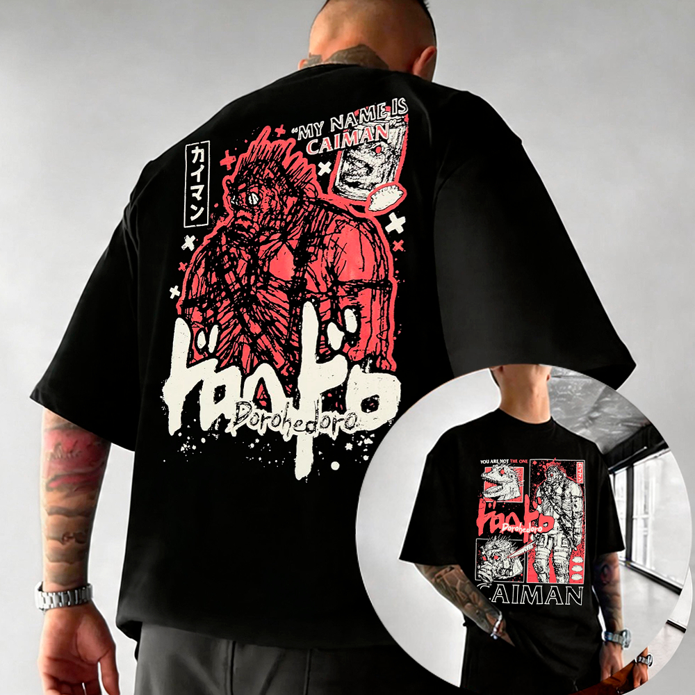 Camiseta Basica e OVERSIZED Dorohedoro My Name Is Caiman Anime