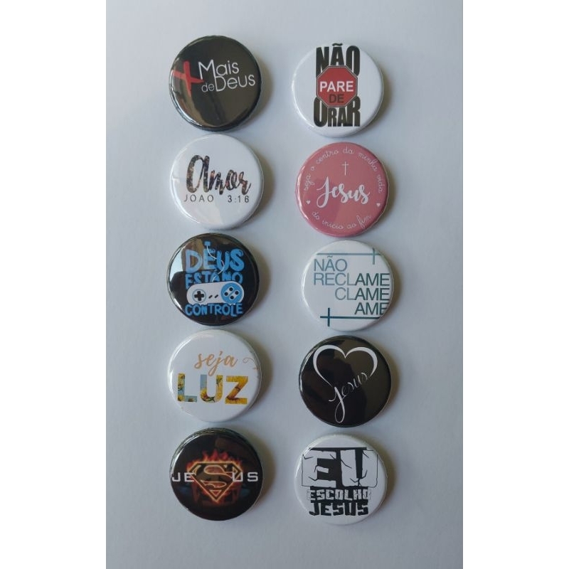 10 bottons Gospel | Shopee Brasil