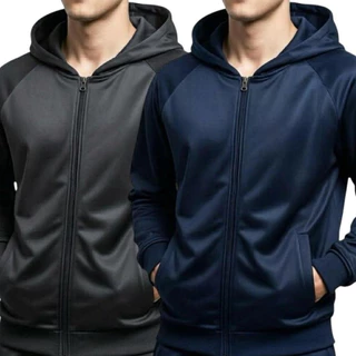 Kit 2 Blusas De Frio Chimpa Com Capuz Casaco Masculino Premium Liso Motoqueiro Academia