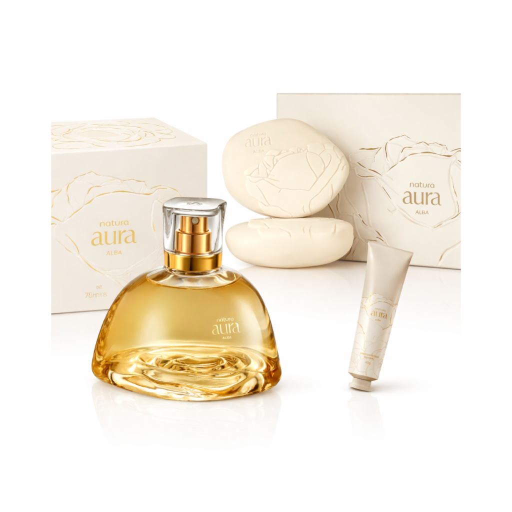 Kit Aura Alba - Perfume Feminino - Hidratante Corporal | Shopee Brasil