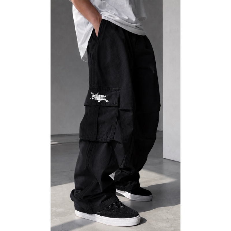 Calça cargo Sufgang streetwear 5 bolsos larga | Shopee Brasil
