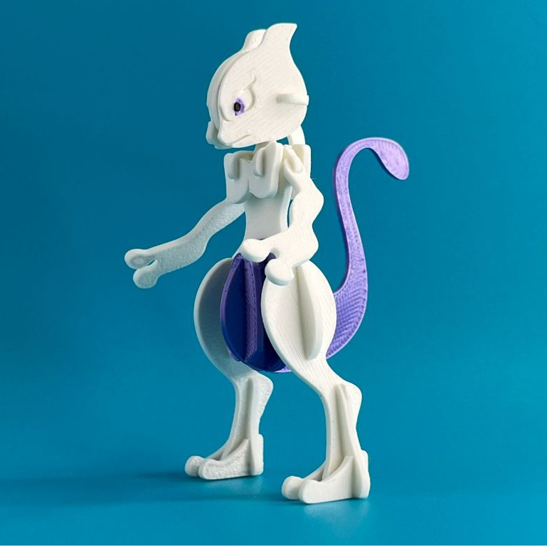 Mewtwo Pokémon Action Figure Montável 3D | Miniatura Colecionável Model ...