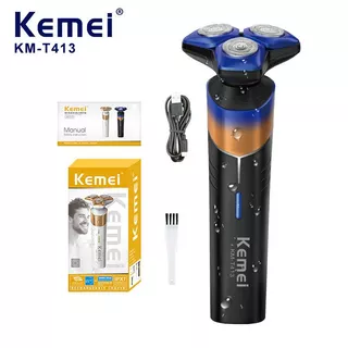 KEMEI KM-T413 Aparador Shaver 7500RPM, lavável, triplo magnético, portátil 600mAh Tipo-C