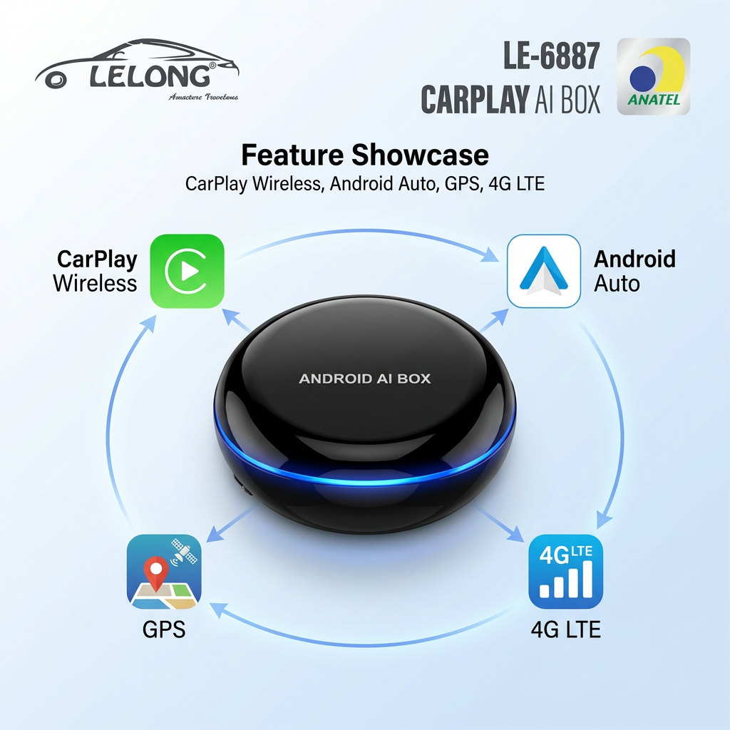 CarPlay AI Box アダプター Adaptador Carplay Ai Box Navegação Integrada Android 12 128g