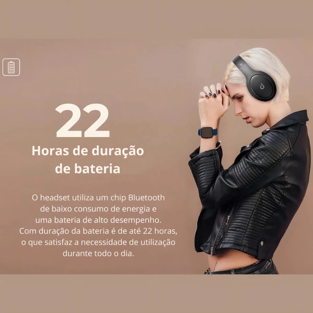 Fone De Ouvido Sem Fio Headphone DAPON HO2D Bluetooth 5.1 Over-ear 22 Horas De Bateria