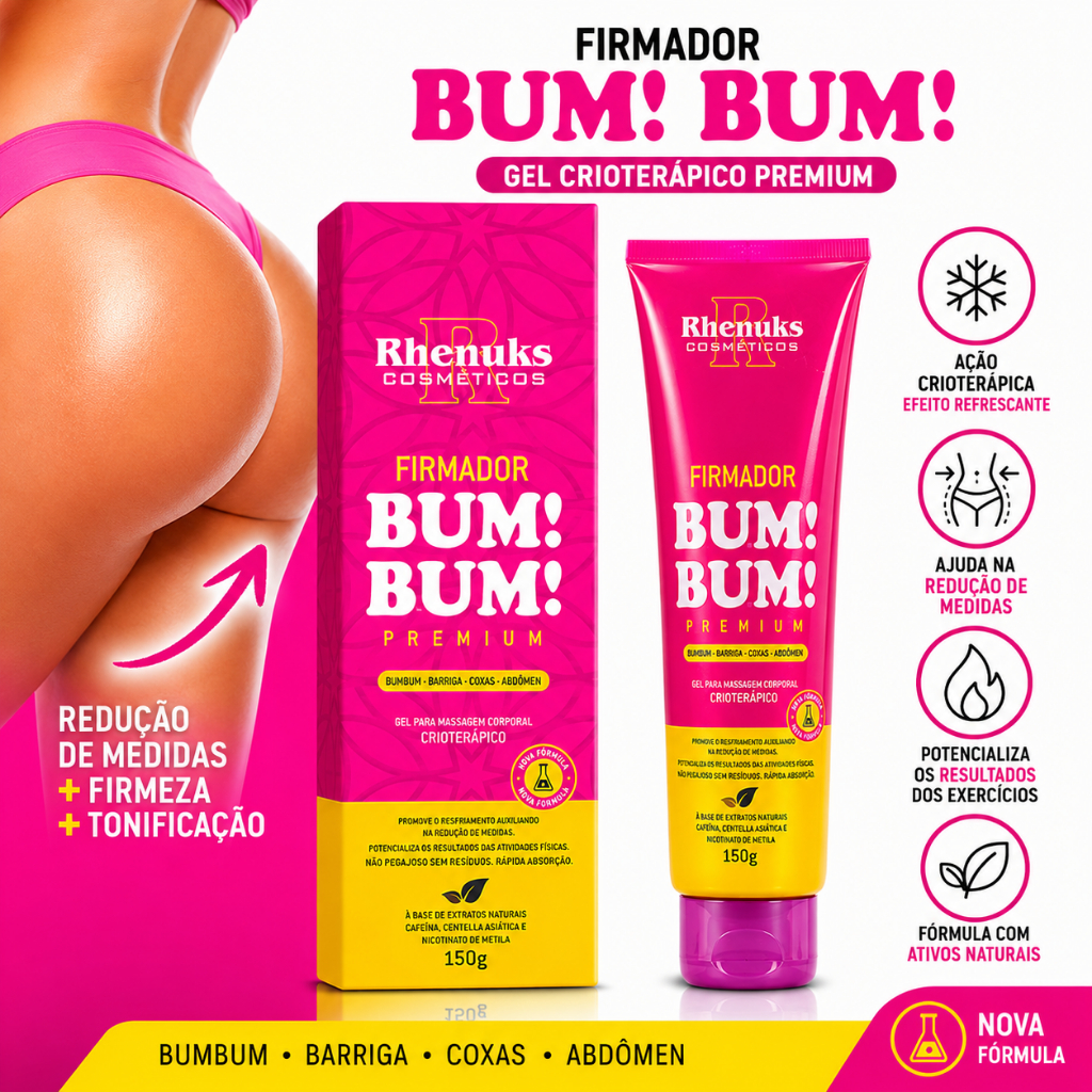Gel firmador corporal Rhenuks Bum Bum Premium 150g Crioterápico