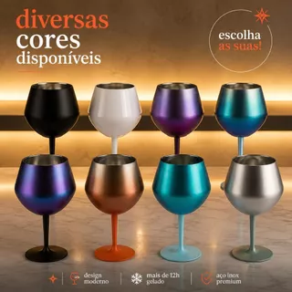 Taça Térmica Inox para Gin Drink Vinho Coquetel 414ml Aço Inoxidável Reutilizável Premium