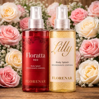 Body Splash Feminino Kit 2 Perfumes 200ml Floratta Red e Lily Pós Banho Refrescante Duradouro