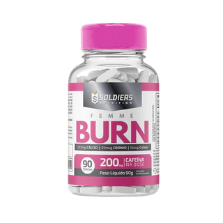 Termogênico Femme Burn 90g Soldiers Nutrition Cafeína Energia Queima de Gordura Definição Corporal