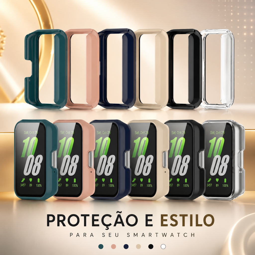 Case Capa Capinha Com Película Para Smartwatch Samsung Galaxy Fit 3