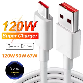 Cabo Turbo Tipo C 6A 120W Ativa Mi Turbo Charge Carga Ultra Rápida