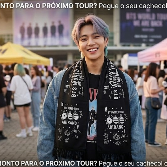 Bandana BTS World Tour Vermelha Original K-Pop ARMY Faixa De