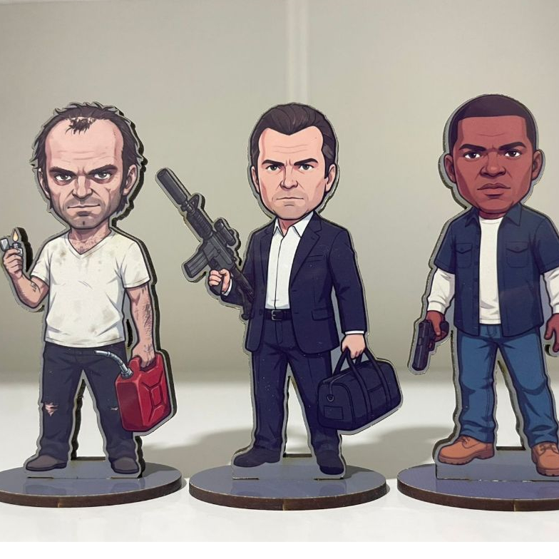 Totem GTA – Jason, Lucia, CJ, Trevor, Franklin, Michael e Niko – Decoração Gamer para Setup — imagem 4