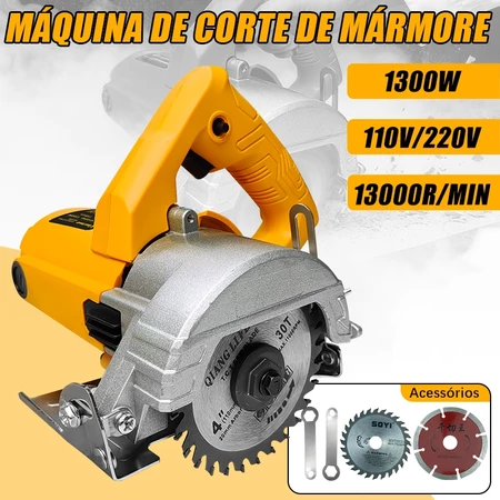 110V 220V 1300W Serra Marmore Profissional Tipo 13000 Rpm Para Madeira Concreto Acompanha Lâmina
