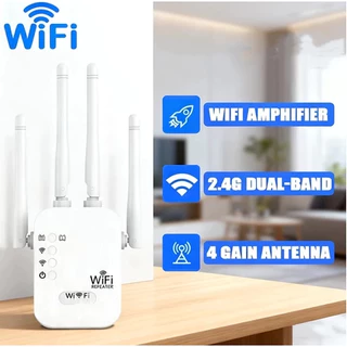 Repetidor Wi-Fi 4 Antenas 300Mbps Amplificador de Sinal Cor Branco Ideal para Casa e Escritório G8 ANGELA