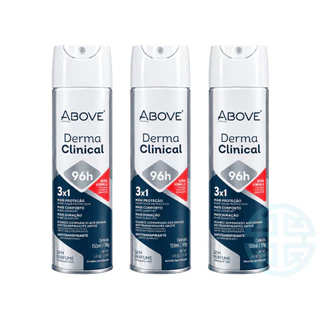 Kit 03un Desodorante Antitranspirante Aerosol Above Derma Clinical Sem Perfume 150ml