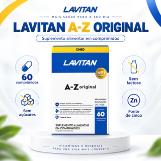 Lavitan A-Z Original 60 Comprimidos Multivitamínico, Polivitamínico, Vitaminas e Minerais Cimed