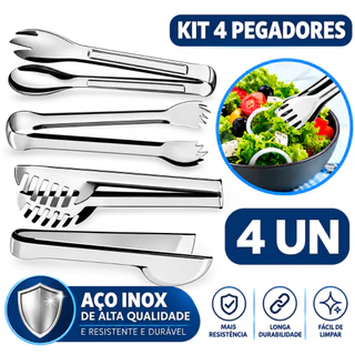 Kit 4 Pegadores Aço Inox para Massa Salada Universal e Gelo ENVIO IMEDIATO