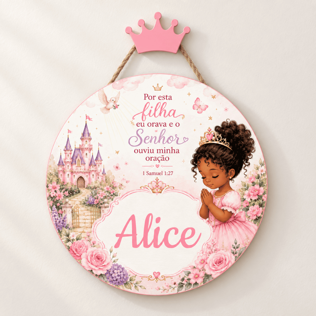 Enfeite Porta Maternidade Menina Princesa Nome Personalizado Quadro ...
