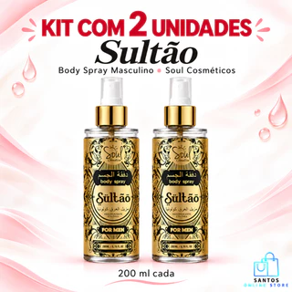 Kit 2 Body Splash Masculino Sultão For Men Soul 200ml – Fragrância Árabe Marcante e Alta Fixação