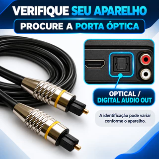 Cabo Toslink Óptico Digital Grasep 1,5 Metro 6mm Para TV Soundbar Receiver Home Theater