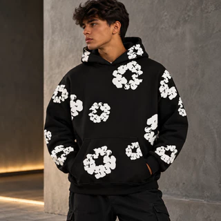 Moletom Flowers Floral Blusa Canguru Frio Algodão Confortável