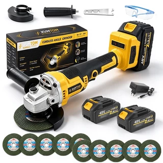 Esmerilhadeira Lixadeira Angular 110/220V Brushless Portátil 2 Baterias de 48V 10 Láminas De Serra