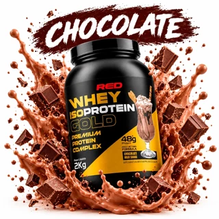 Isoprotein Gold 2kg - Red Series - Whey Protein Isolado e Concentrado Blend - 24g de Proteína por dose!