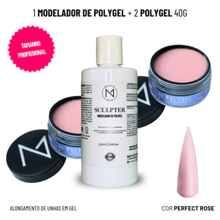 KIT Profissional POLYGEL (6 cores) - 2 Polygel 40g + 1 Sculpter Modelador 260ml | Alongamento de GEL em Oferta na Shopee