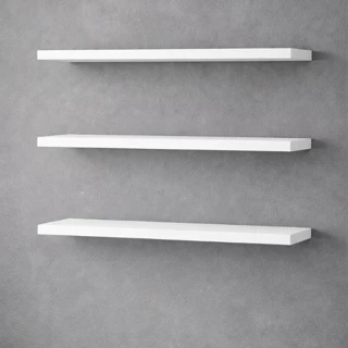 Kit 3 Prateleiras MDF 60cm Branca Suporte Invisível Flutuante Parede em Oferta na Shopee