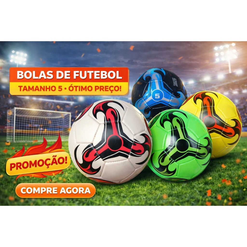 Bola de Futebol Campo Tamanho 5 Profissional Resistente Treino e Jogo ...