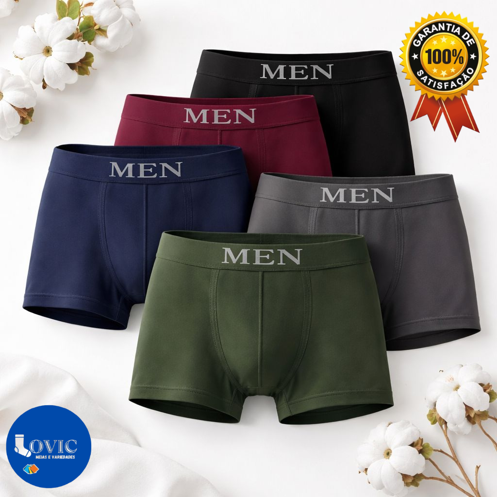 Kit Cuecas Boxer Masculina Tecido Poliamida Premium Adulto | Shopee Brasil