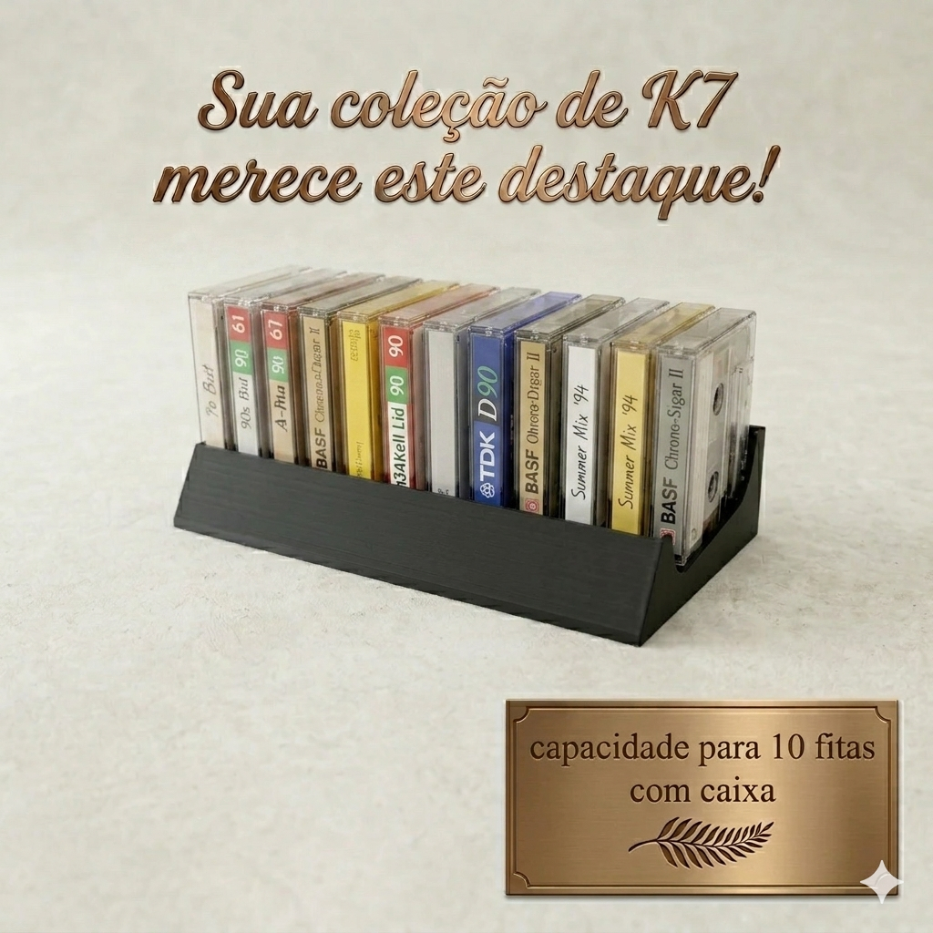 Organizador de Fita K7 Estilo Rack – Suporte para 10 Unidades ...
