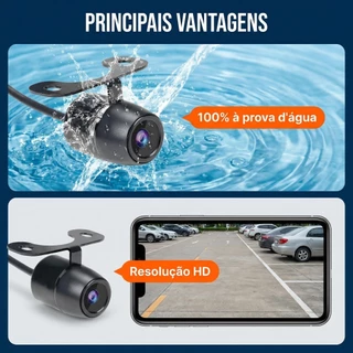 Câmera De Ré Parking Visão Noturna Colorida Estacionamento Automotiva Prova D'água Ajuste 360 graus - ACR-031