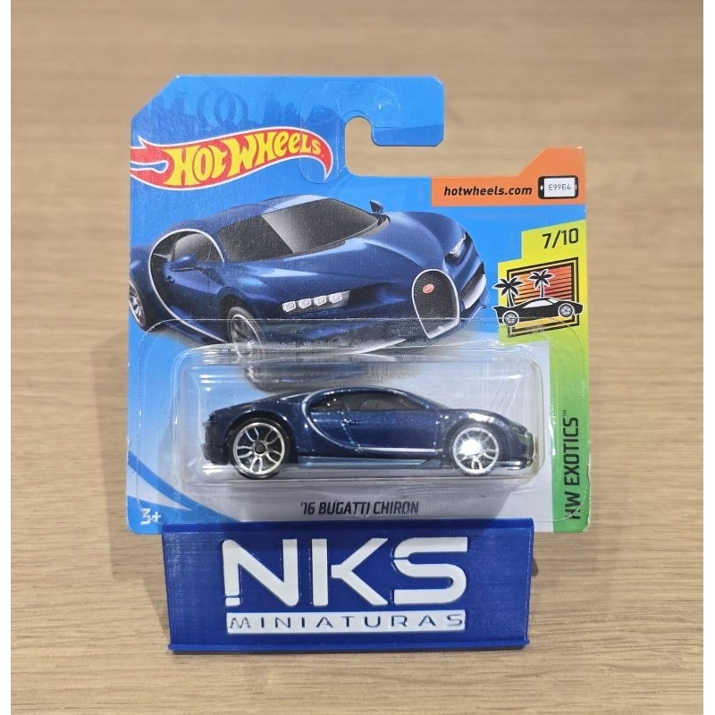 Hot Wheels Bugatti Chiron Cartela Curta Azul Marinho NKS