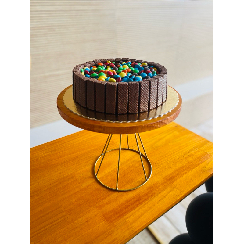 Suporte de Boleira Dourado Para Doces ou Bolo Com Base De Ma